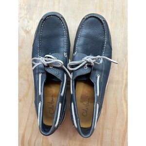 Cole Haan Air Mens 11.5 M Navy Blue Pebbled Leather Boat Shoes C06618 D8